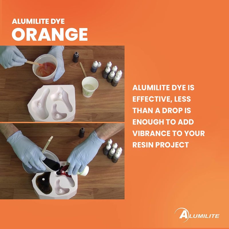 Alumilite Liquid Color Dye (Orange, 1 oz) Highly Concentrated Tint for Casting Resin, Polyester, and Urethane - Ideal for Clear, Translucent, or Opaque DIY Arts and Crafts, Beginners & Professionals - Image 4