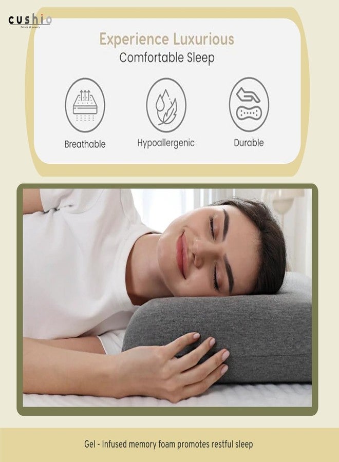 CUSHIO Cervical Support Memory Foam Pillow | Size 21"x13"x3" Inches (Pack of 1) | Neck & Shoulder Pain Relief Provide Comfortable Sleep (Grey) - Image 5