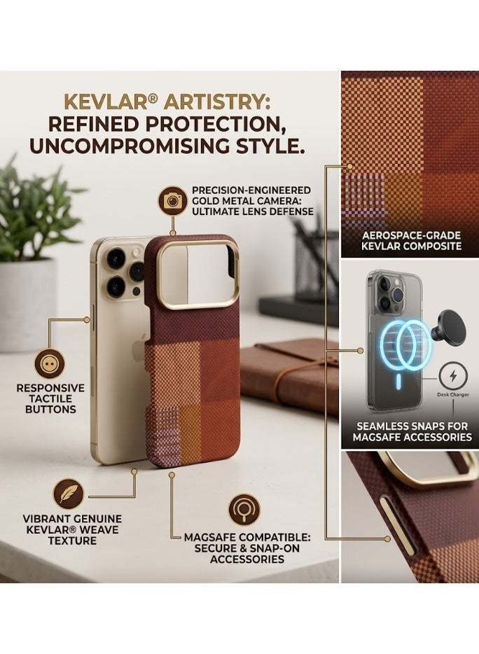 جراب iPhone 17 Pro  بتصميم كيفلر، جراب Magsafe فائق النحافة من ألياف الكربون، غطاء حماية متين للغاية من ألياف الأراميد ذات الجودة العسكرية - Image 3