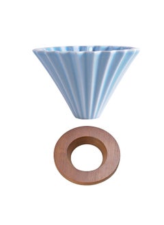 EqiEch V60 Ceramic Coffee Dripper Origami Style Cone Coffee Filter Reusable Pour Over  Coffee Dripper for Home Office Restaurants 1 To 4 Cups  - Image 1