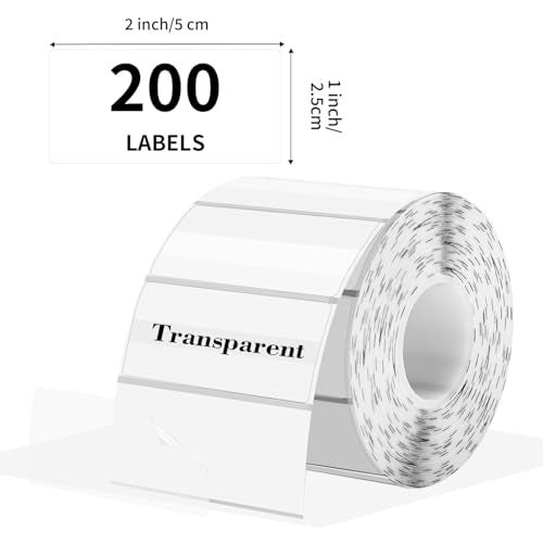 Yegawen Transparent Clear Thermal Labels, 2 x 1 Inch Printable Transparent Stickers for Small Businesses, Logo Design- Self-Adhesive Direct Thermal Labels- 200 Sheets - Image 2