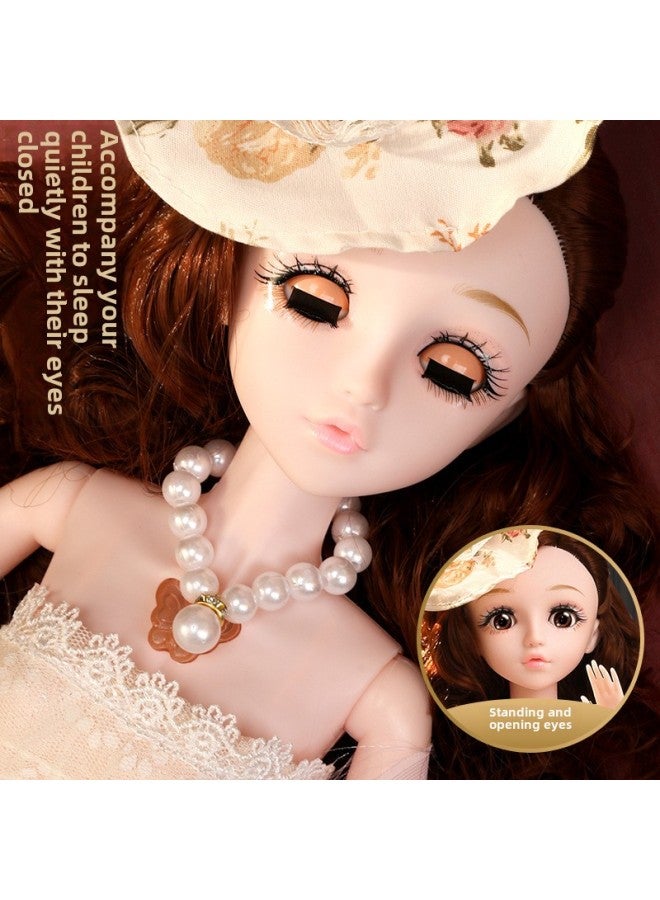 Childlike Innocence Barbie Doll Gift Box Set Large Size 60cm Girl Doll Simulation Princess Children's Gift Toy-Color:6653 (Stereo Eye) No.10-Height:Intelligent Remote Control + Blink + Headdress + Necklace + Panoramic Gift Box - Image 3