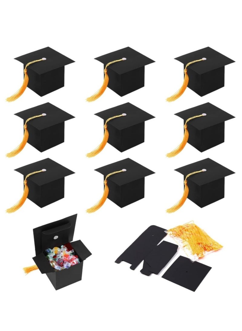 DAILYCHIC Dailychic 30 Pack Graduation Candy Boxes, Graduation Cap Gift Sugar Chocolate Boxes with Yellow Tassel, DIY Grad Treat Box for Graduation Party Favors Boxes, Graduation Decor Party Supplies  - Image 1