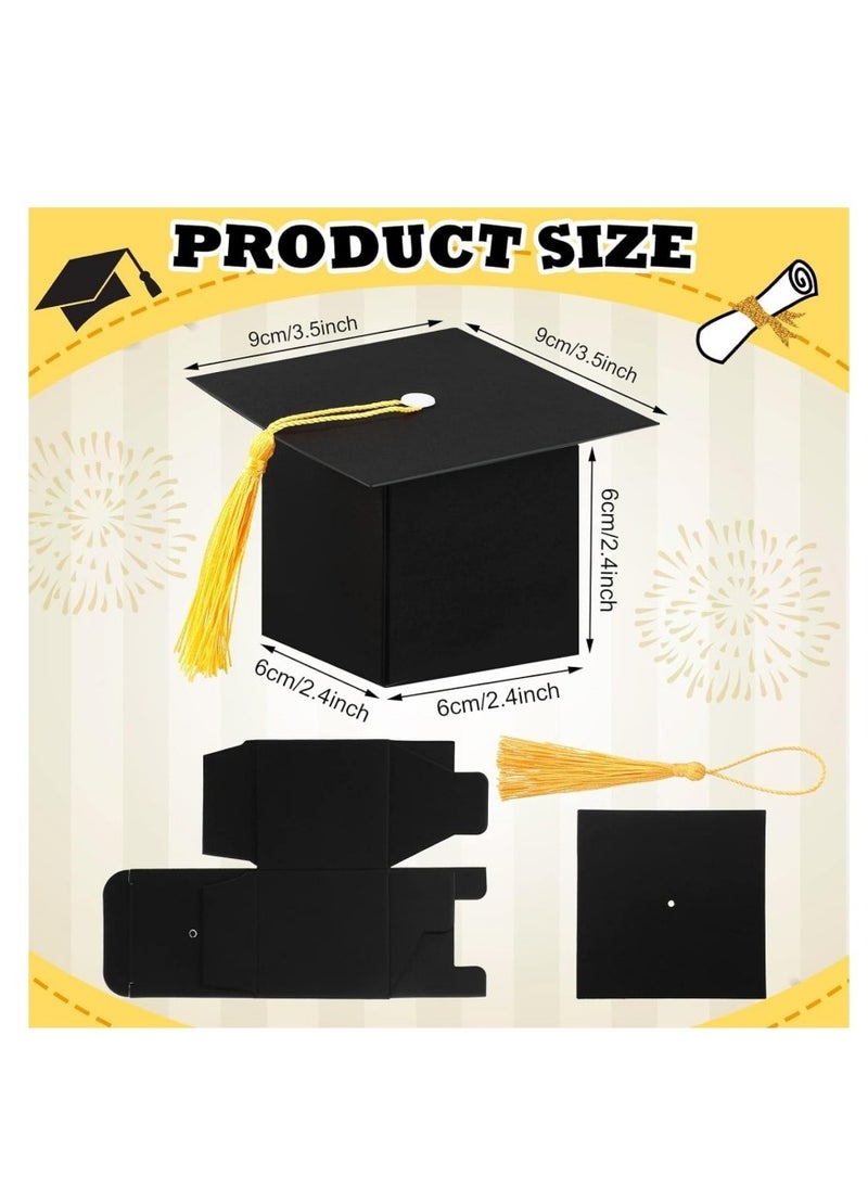DAILYCHIC Dailychic 30 Pack Graduation Candy Boxes, Graduation Cap Gift Sugar Chocolate Boxes with Yellow Tassel, DIY Grad Treat Box for Graduation Party Favors Boxes, Graduation Decor Party Supplies  - Image 2