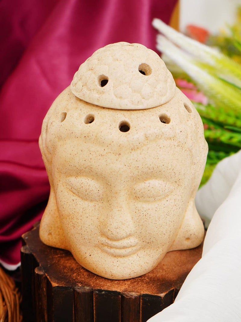 divine senses Divine Senses Electric Aroma Oil Diffuser Electric Ancient Buddha Diffuser with Bulb Mustard with 10ml Aroma Oil 