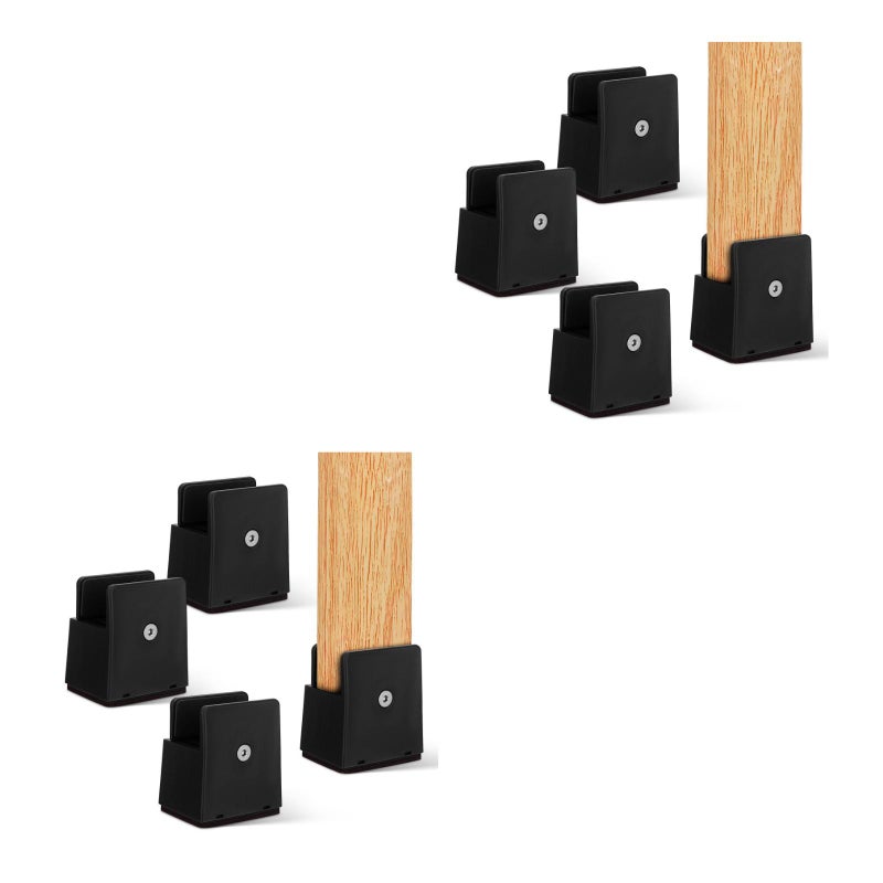 8 pcs Furniture Risers Width Adjustable Bed Risers Table Leg Height Extenders For Desk Cabinet Couch Metal Table Feet Levelers - Image 1
