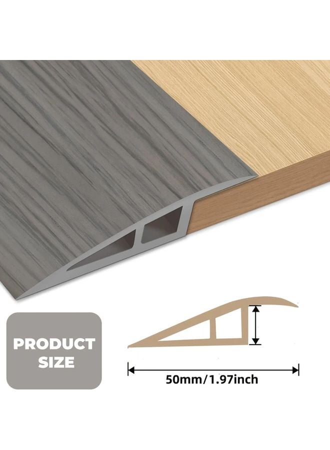 Gray Wood Grain PVC Floor Transition Strip Self Adhesive Threshold Ramp For Carpets Tile - Image 4