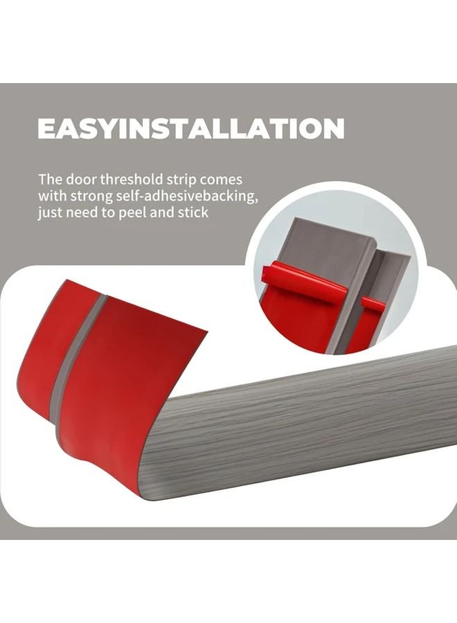 Gray Wood Grain PVC Floor Transition Strip Self Adhesive Threshold Ramp For Carpets Tile - Image 3