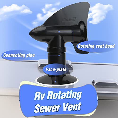 RotoVent RV Sewer Vent, RV Rotating Sewer Vent Cover, 360 Rotating Siphon RV Vent for Holding Tank - Black, 1 Pack - Image 2