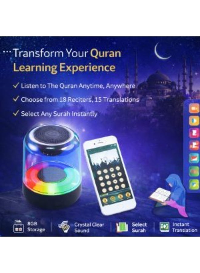 ELTRAZONE SQ-300 Portable Quran Speaker with Bluetooth, LED Light & 8GB Storage - Image 3