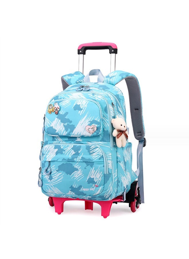 JCB CHIC Kids Rolling Backpacks Fashion Printed Trolley School Bags Large Capacity Wheeled Kids' Luggage Bag for Elementary Boys Girls Schoolbag 