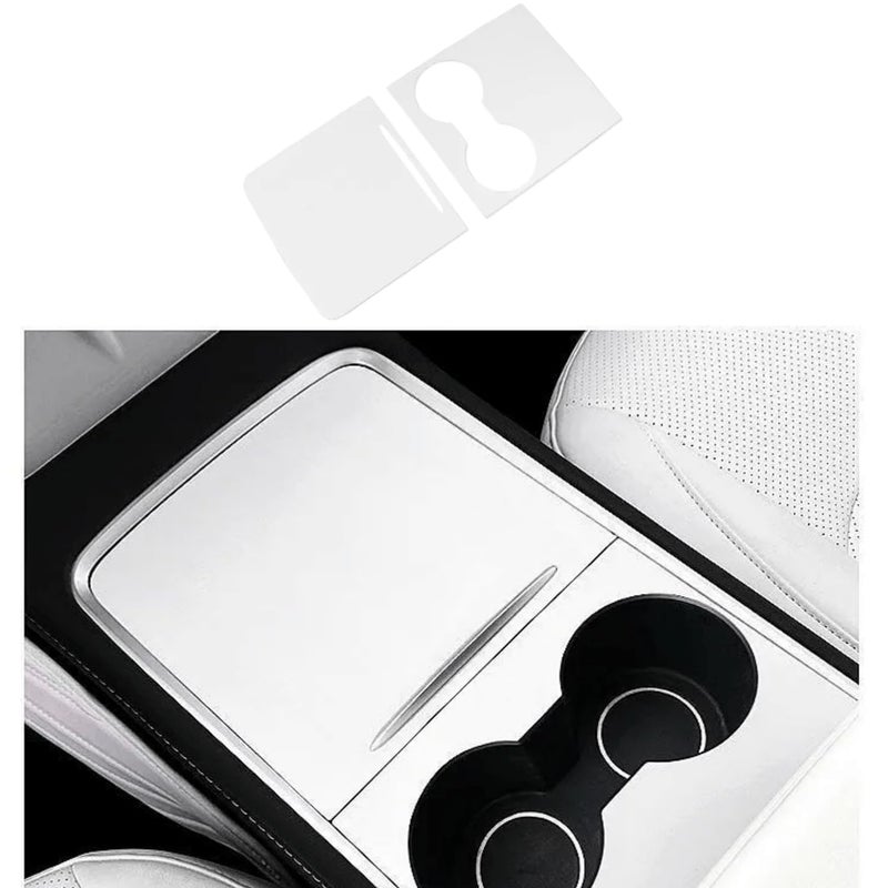 frani Center Console Wrap (White Edition) Designed for Tesla Model 3/Y 2021-2025,Tesla Center Console cover for Model 3/Y(Not for Model 3 Highland 2024-2025) - Image 1