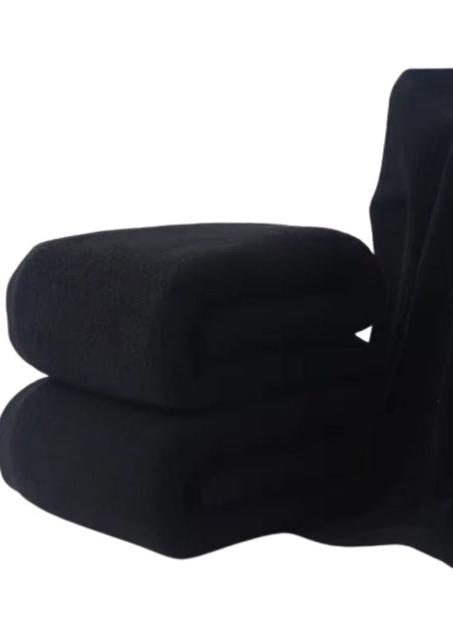 LUNA Home 2 pcs Bath towels, fast dry coral towel set, Black. - Image 3