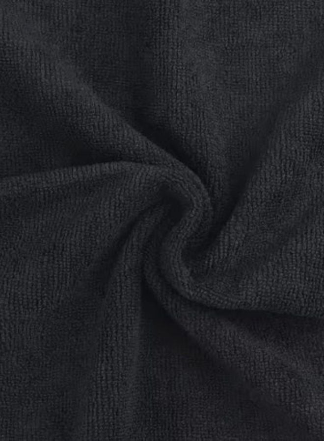 LUNA Home 2 pcs Bath towels, fast dry coral towel set, Black. - Image 2