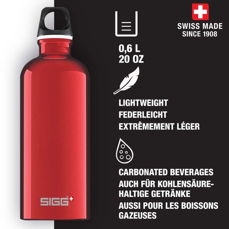 Sigg - Aluminum Water Bottle - Traveller Red - Climate Neutral Certified - Suitable for Carbonated Beverages - Leakproof & Lightweight - BPA Free - 20 oz - Image 2