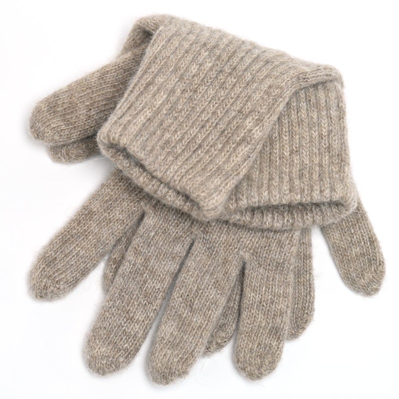 Zaya Organic Pure Wool Gloves for Men and Women, Un-dyed Sustainable Natural Fiber, Essential Cold-Weather Winter Accessories (Taupe, Woman) - Image 1