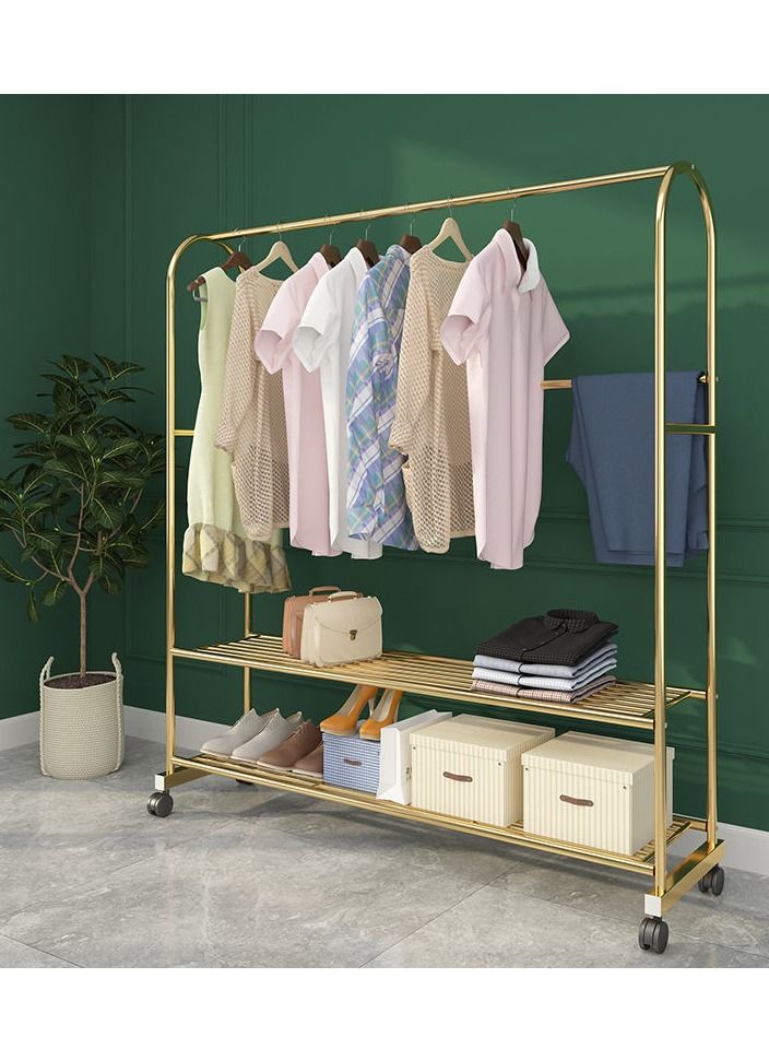 Light luxury clothes rack floor folding hanger balcony clothes rail bedroom net red single rod simple clothes rack - Image 3