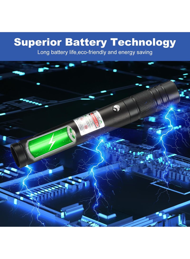 Green Laser Pointer High Power Pen - Long Range Rechargeable Laser Beam, USB Charging for Hiking, Presentations & Outdoor Use (Professional-Grade Green Light)
