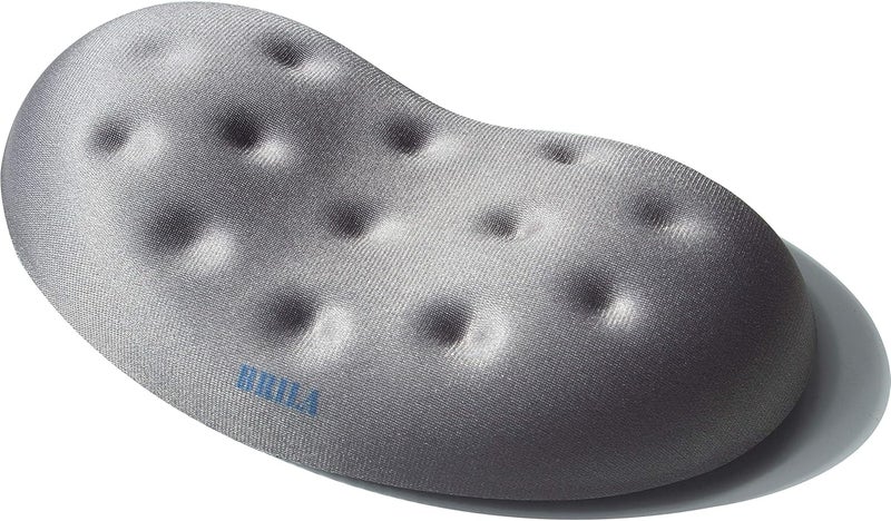 BRILA Ergonomic Memory Foam Mouse Wrist Rest Support Pad Cushion for Computer, Laptop, Office Work, PC Gaming - Massage Holes Design - Wrist Pain Relief (Grey Mouse Wrist Rest) - Image 1