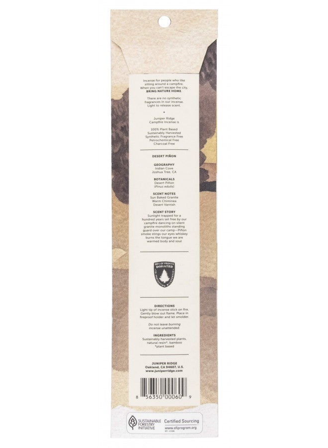 JUNIPER RIDGE All-Natural Aromatic Campfire Incense - Long-Lasting Bamboo Sticks - Aromatherapy & Meditation Therapy - No Synthetic Fragrance - Desert Pinon - 20 Count - Image 2