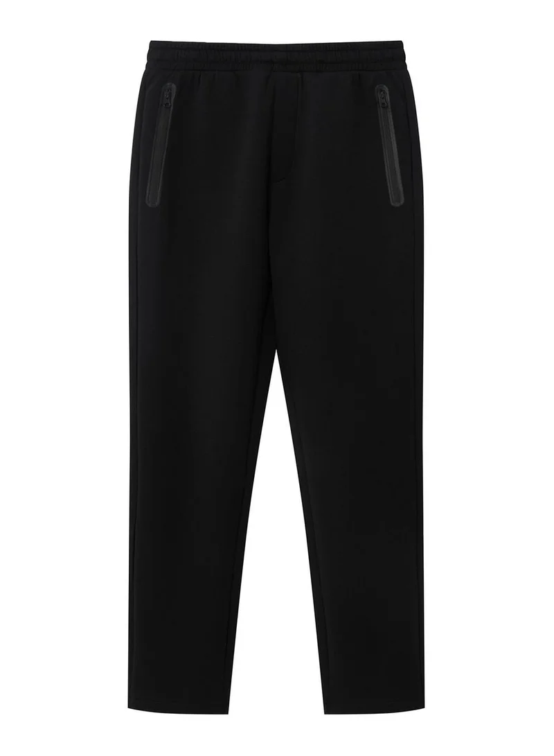GIORDANO Men's Slim Taper Mid-Rise Cotton Blend Knit Jogger Pants