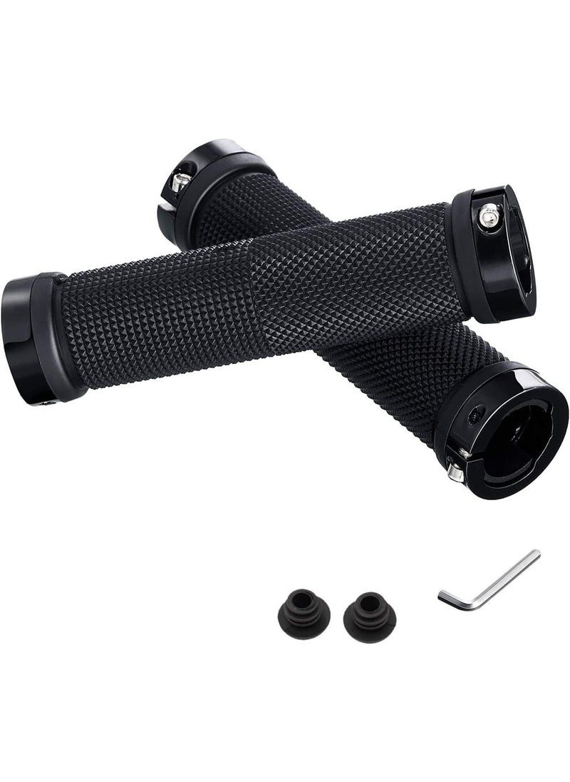 Gonice Bike Handlebar Grips - Non Slip Rubber Bicycle Handle Grips with Aluminum Lock, Bike Grips for Scooter Cruiser Tricycle Wheel Chair Mountain Road Bike  - Image 1