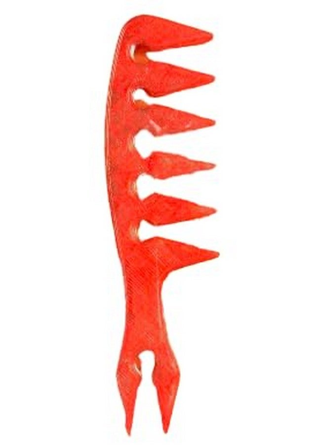 CERO ® 3D Printed Large Wide Tooth Comb Anti-Static Detangling Shampoo Comb for Long, Thick, Curly, Wet, Dry and Most Hair Types (Red PET Bottle PLA Plastic)