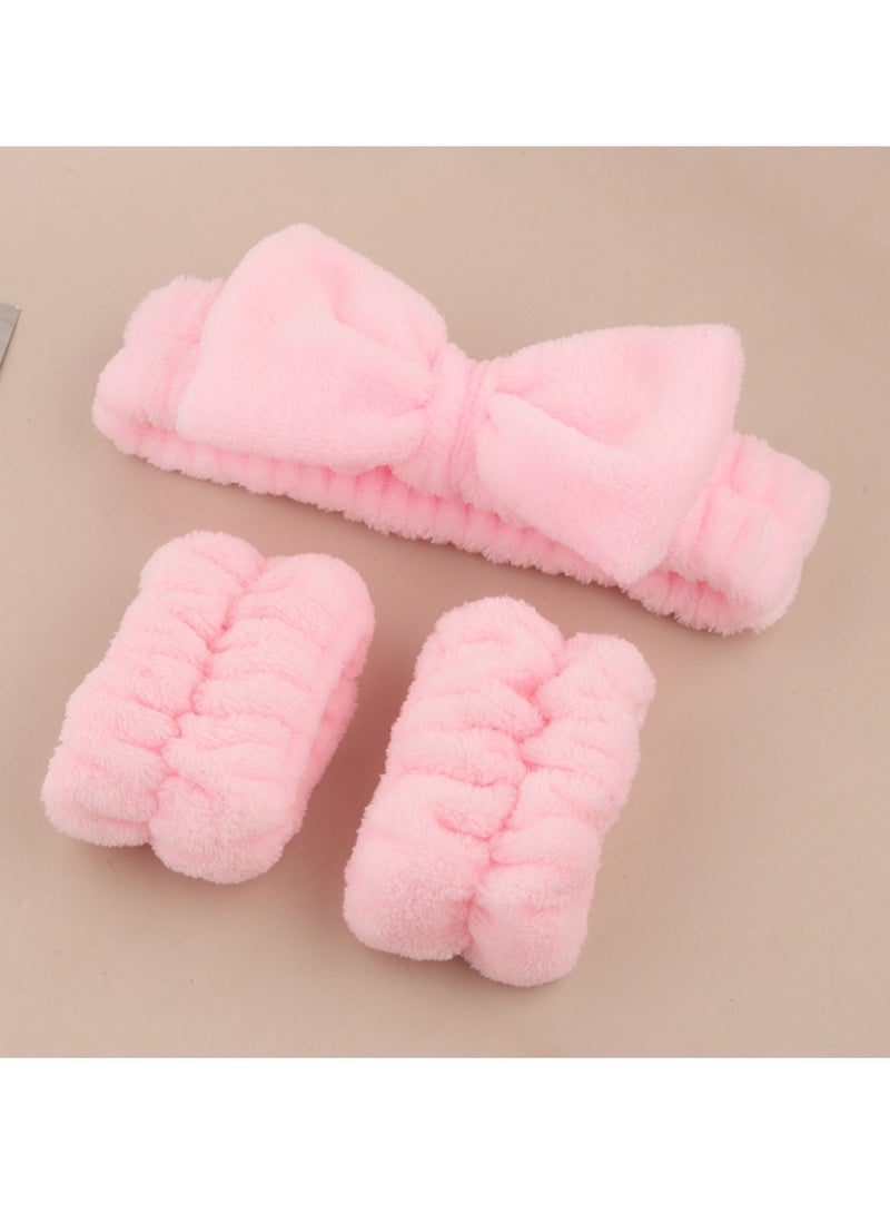 3-Piece Set Microfiber Headband Spa Wristband and Wristband for Washing Face Cuff Towel Wristband Hairband Face Washing Cuff Women Makeup - Image 1