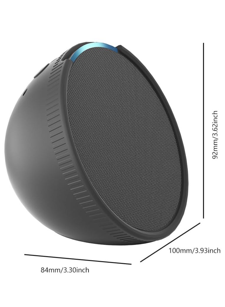 Speaker Cover, Silicone Audio Box Cover Case Waterproof Speaker Protective Sleeve Shockproof Anti Drop Accessories for Echo Pop, black