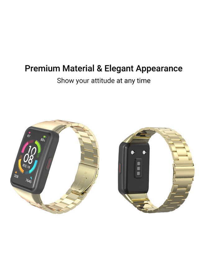 NIBEMINENT Metal Smart Watch Band Replacement Bracelet Strap Gold  - Image 2