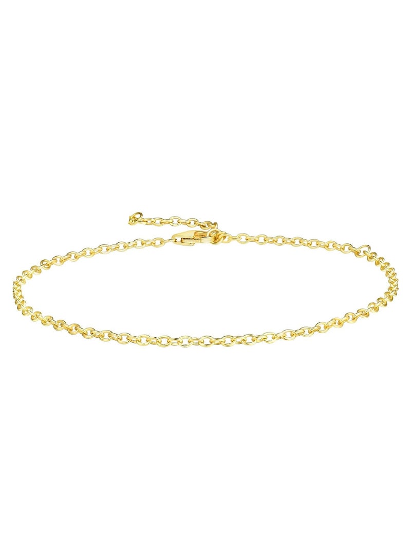 جوليا ستور سوار عصري من الفولاذ المقاوم للصدأ مطلي بالذهب عيار 18 قيراطًا على شكل دوائر متشابكة بسيطة قابلة للتعديل، أساور عصرية قابلة للتكديس، هدايا مجوهرات بسيطة لطيفة - Image 1