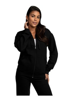 FRUIT OF THE LOOM Fruit of the Loom Men's Eversoft Fleece Sweatshirts & Hoodies, Full Zip-Black, X-Large  - Image 3