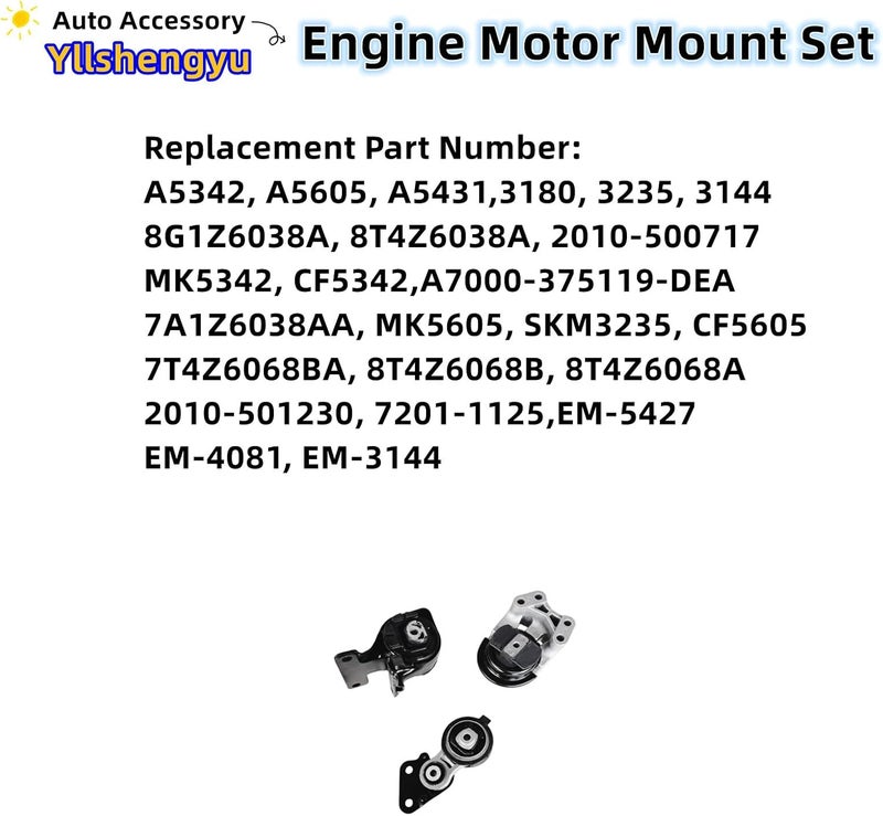 Yllshengyu Engine Motor Mount Kit for Ford Edge and Lincoln MKX - Image 3