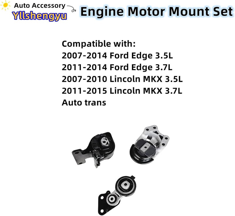 Yllshengyu Engine Motor Mount Kit for Ford Edge and Lincoln MKX - Image 2