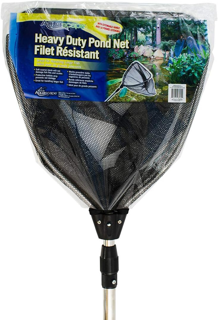Aquascape HeavyDuty Pond Fish Net with Extendable Handle  Durable Fine Mesh MultiPurpose Koi  Fish  Debris Removal Tool for Ponds  Water Gardens 36 to 69 inches Telescoping Handle 98560 - Image 1