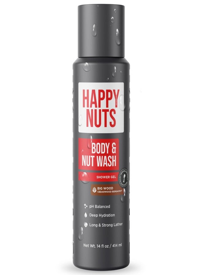 HAPPY NUTS Big Wood Body and Nut Wash - Moisturizing Men's Shower Gel, Bodywash with Deep Cleanse for Sensitive Skin - Men's Body Soap - Image 1