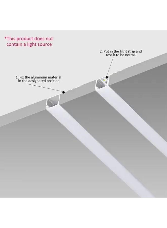 8Pcs Silvery Aluminum Channel Light Strip 3 3ft Milky White Diffuser For Drywall Ceiling - Image 5