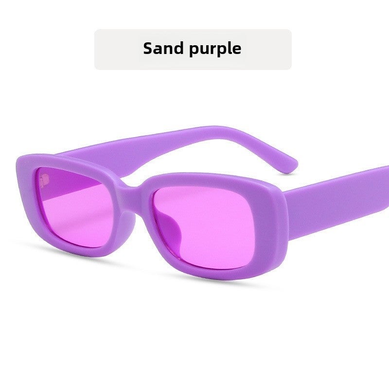1 x 5 pcs 2022 Fashion Oval Frame Sunglasses for Women Sand purple