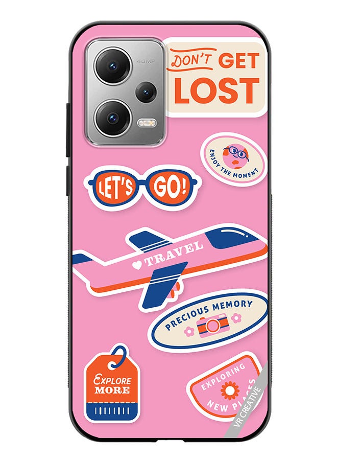 VR CREATIVE Protective Case Cover For Xiaomi Redmi Note 12 Travel Sticker Design Multicolour - Image 1