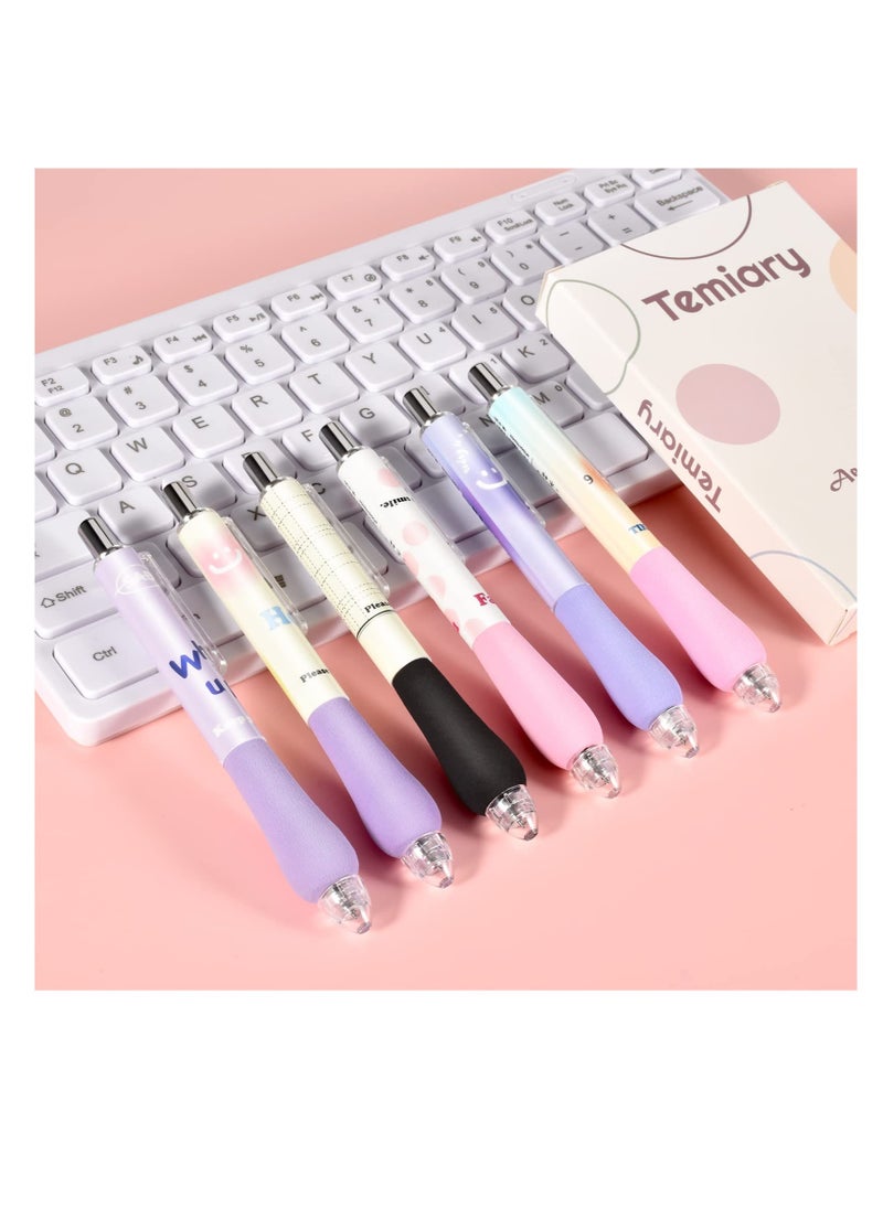 Excefore Retractable Gel Pens, 12 Pcs Creative Gel Ink Rollerball Pen, Quick Dry Fine Point 0.5mm Black Ink Rolling Ball Gel Pen, Comfortable Smooth Writing Aesthetic Pens, for Home, School, Office  - Image 2