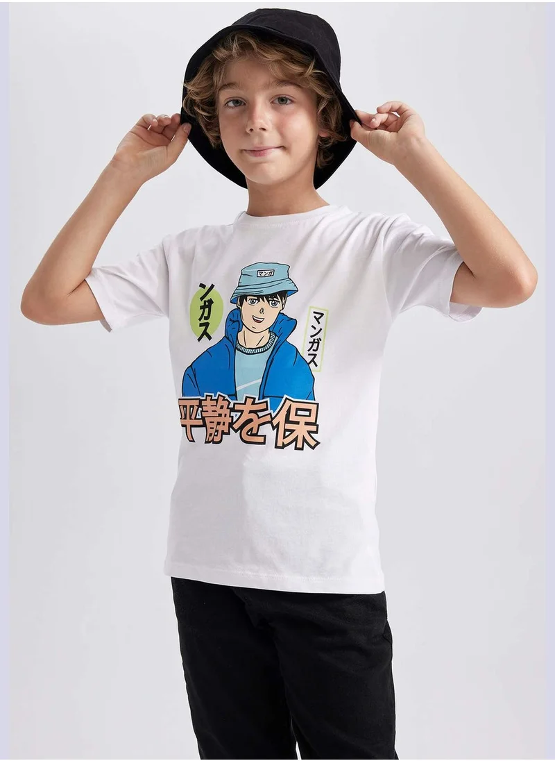 ديفاكتو Boy Crew Neck Knitted Short Sleeve T-Shirt