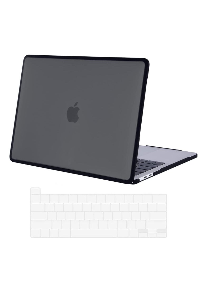 Generic MacBook Pro 13 inch Case 2022-2017 A2338 M2/M1 A2289 A2251 A2159 A1989 A1706 Soft TPU Bumper Fingerprint Hard Case with Keyboard Cover Black  - Image 1