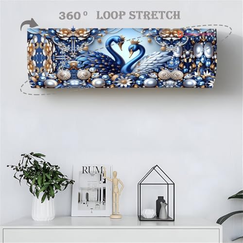 DARSHANAM WORLD Beatiful Designer Ac Cover For 1.5 Ton | Printed Air Conditioning Dust Cover Folding Design Cover For Indoor And All Type AC Split Cover (97 x 31 x 21.5cm) (ROYAL BLUE) - Image 5