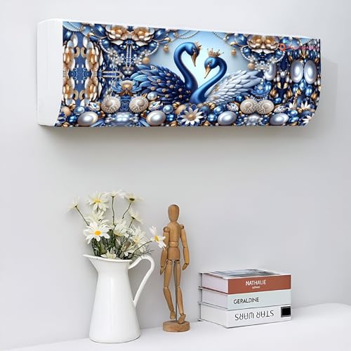 DARSHANAM WORLD Beatiful Designer Ac Cover For 1.5 Ton | Printed Air Conditioning Dust Cover Folding Design Cover For Indoor And All Type AC Split Cover (97 x 31 x 21.5cm) (ROYAL BLUE) - Image 2