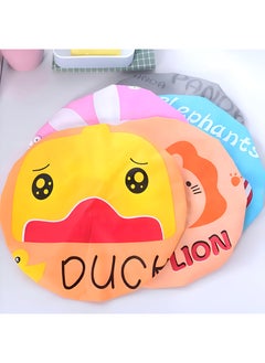 Generic Cartoon Animals On Waterproof Peva Shower Caps: Elastic Bath Hats For Women, Girls, Kids - A Delightful Set Of Bathroom Accessories (5 Pieces)  - Image 1