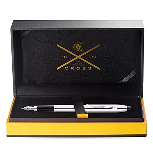 Cross Century II Refillable Fountain Presented in a Luxury Gift Box - Medium Point, Black Ink, Lustrous Chrome - Image 3