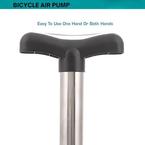 Shopeleven All-in-One Air Pump for Bicycle, Football, Volleyball, Basketball, Balloons & Floats – Dual Valve & Needle (Silver) - Image 2