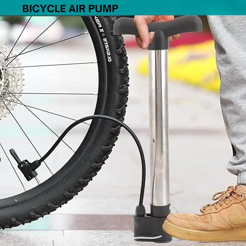 Shopeleven All-in-One Air Pump for Bicycle, Football, Volleyball, Basketball, Balloons & Floats – Dual Valve & Needle (Silver) - Image 4