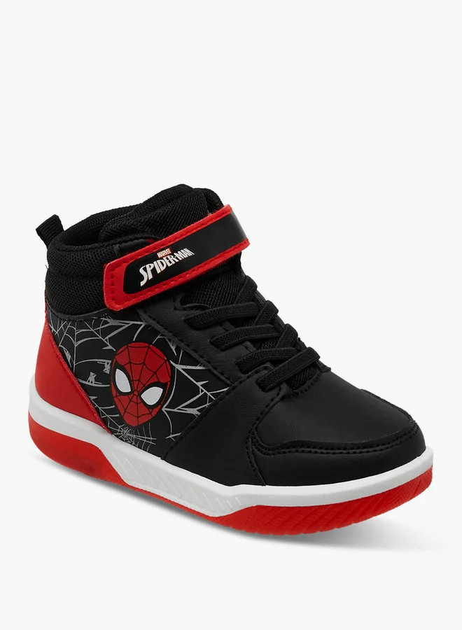 MARVEL Spider-Man High Top Sneakers with Hook and Loop Closure