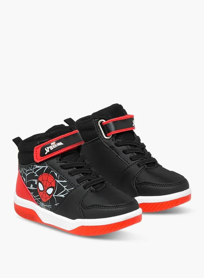 MARVEL Spider-Man High Top Sneakers with Hook and Loop Closure
